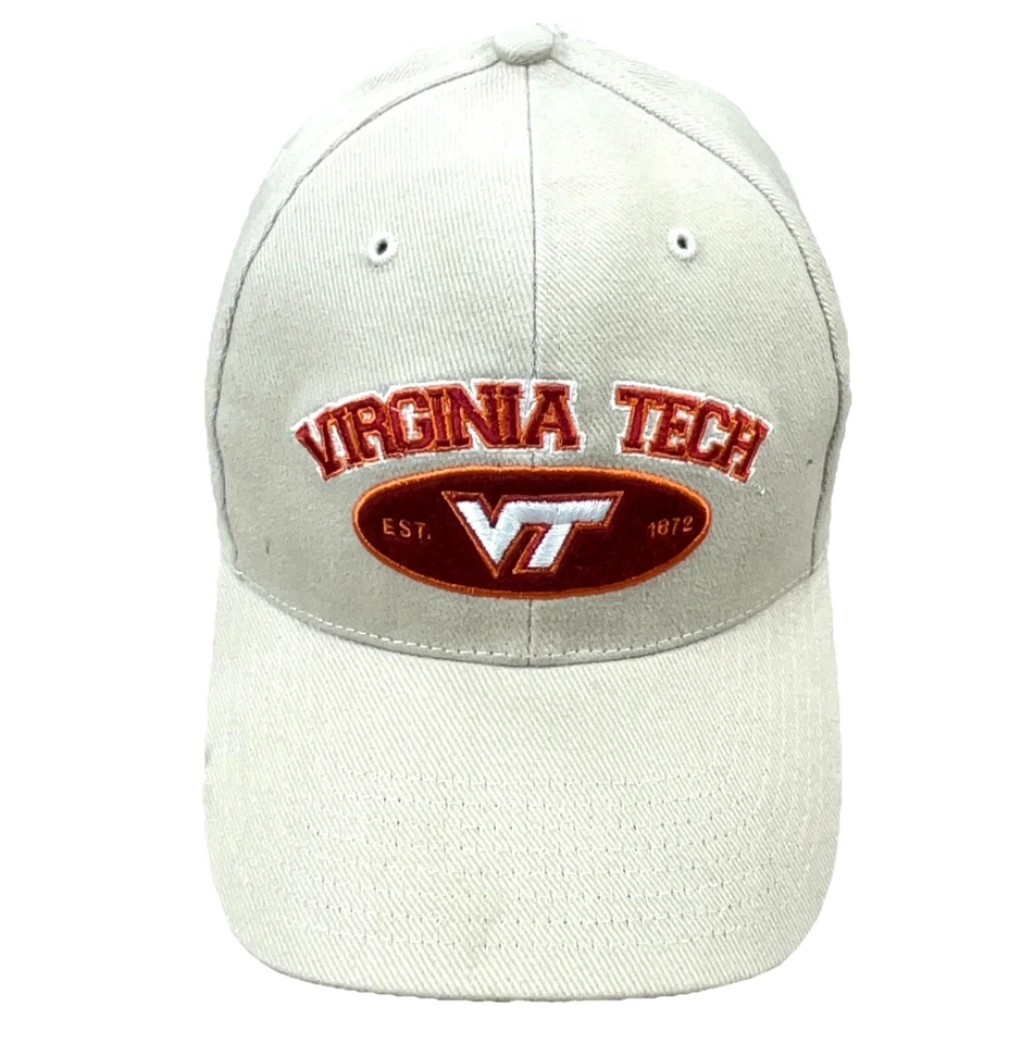 De colección Virginia Tech Hokies Sombrero Gorra Correa Trasera Bronceado Caqui Base Pelota Papá Y2K 00s Foto 2 de 4