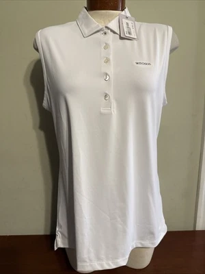 Peter Millar DAMEN ÄRMELLOSES GOLF POLO LARGE WEISS GOLF NEU MIT ETIKETT - Bild 1 von 4