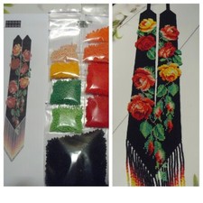 Zestaw do robienia naszyjnika gerdan. Wzór krosna koralikowego. #C21b