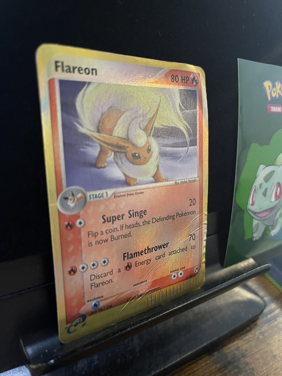 Flareon 5/100 Sandstorm E-READER Vintage Reverse Holo Pokemon Card