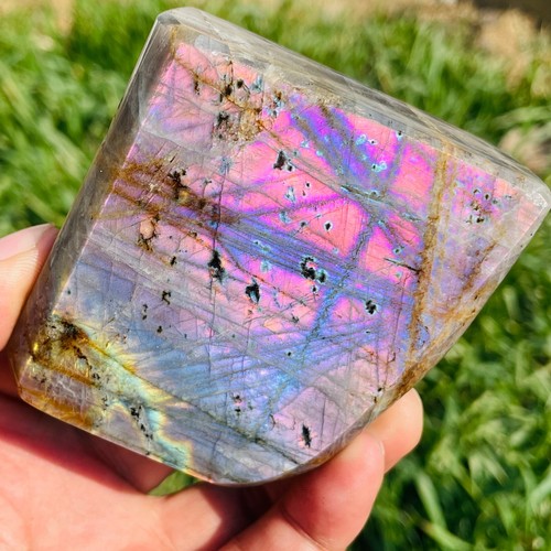 347g Natural Purple Flash Labradorite Freeform Crystal Display Specimen Healing - Picture 17 of 21