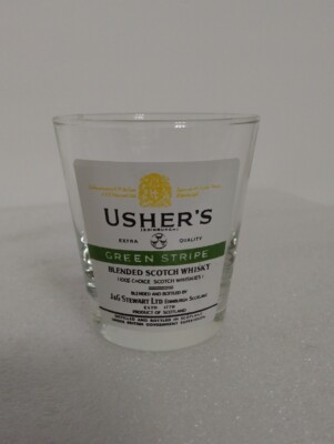 Ushers Green Stripe Scotch Whisky 5 Oz Drink Glass Barware Scotland