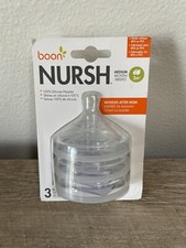 Boon Nursh Stage 3 Silicone Nipples MOM 3 BPA PVC Free 3pk 3m Mo