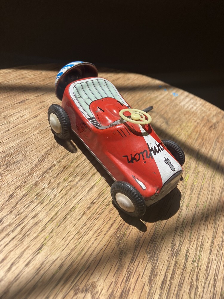 Vintage JAPAN Wind-Up Tin Litho KANTO Toys 50s Pat. No. 23864 CHAMPION Race Car