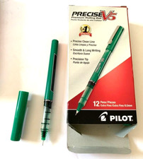 Pilot Precise V5 RT Rolling Ball Pens 26065, Green Ink, 0.5mm Ex Fine, Box of 12