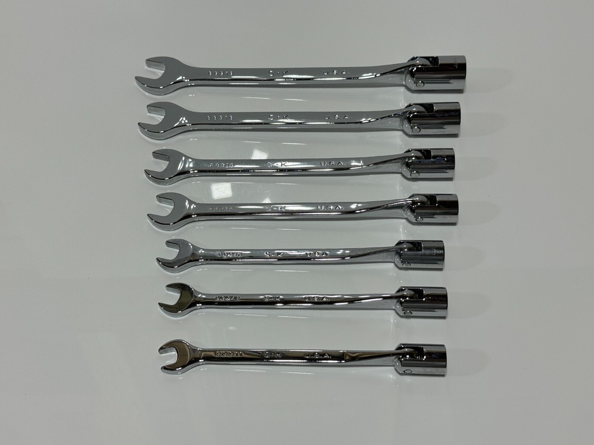 BSK-N SK Tools USA NOS 7pc Metric 11mm-19mm Flex Head Combination