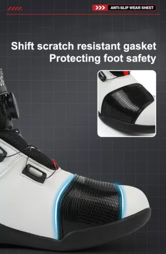 Motorradstiefel Leder Fahrer Schutz Anti Rutsch Off-Road Motorrad Rennschuhe - Bild 16 von 26