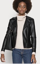 Women’s Brand New Black Armani Exchange Soft Leather Jacket Size Medium £329