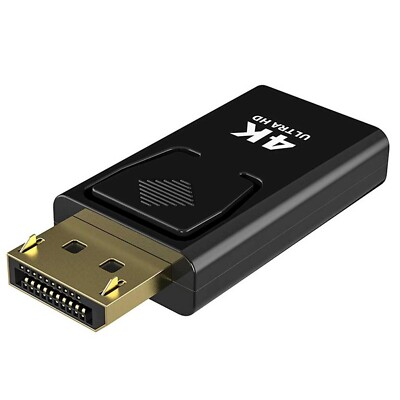 DisplayPort DP auf HDMI Adapter 4K UHD Konverter vergoldet Audio HD PC TV Beamer