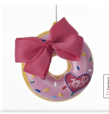 Kurt Adler 3'' Jojo Siwa Blow Mold Donut w/ Bow Christmas Tree Ornament Z2