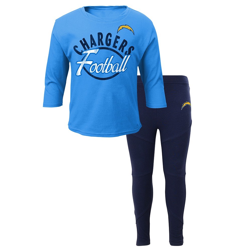 Los Angeles Chargers NFL Girls Long Sleeve T-Shirt & Pants Set Toddler (2T-4T)