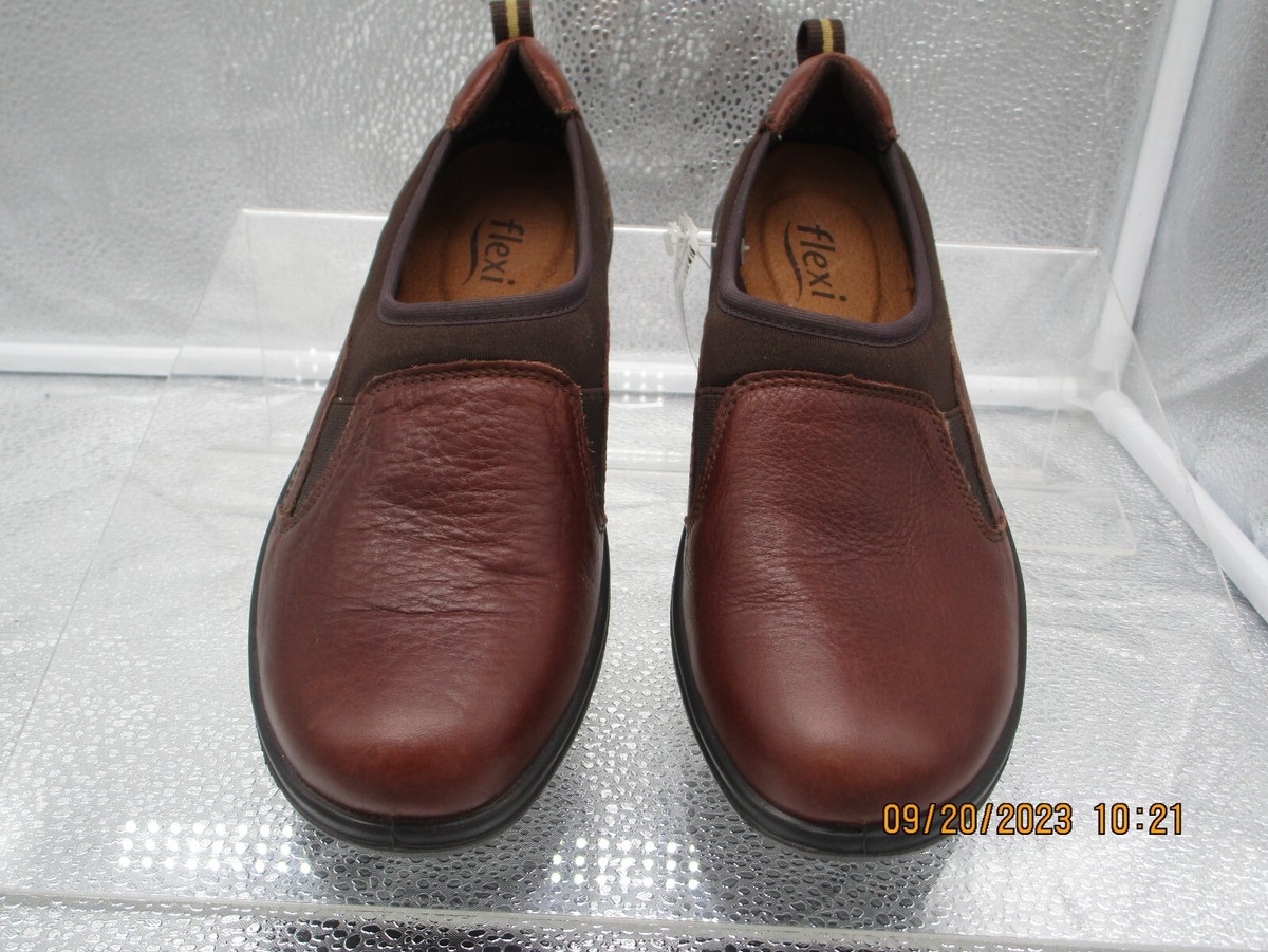 Flexi Womens Slip on Shoes. Size 6 1/2. Brown Leather Upper 