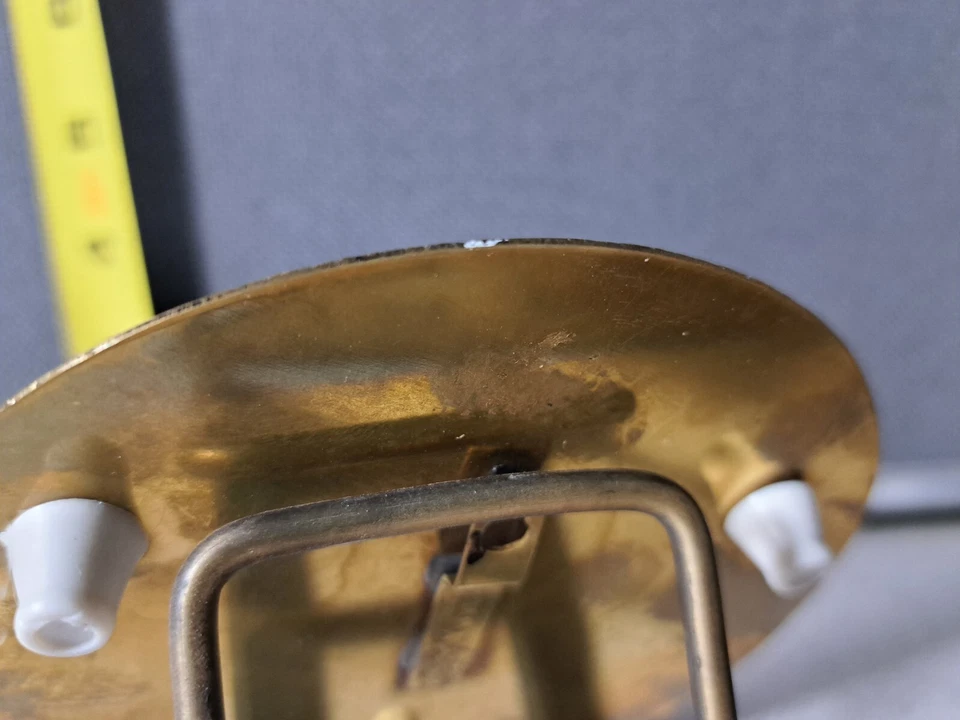 Colgante de pared vintage trivet Taiwán 4,75" esmalte bronce guerrero chino #4180L341 Foto 3 de 4