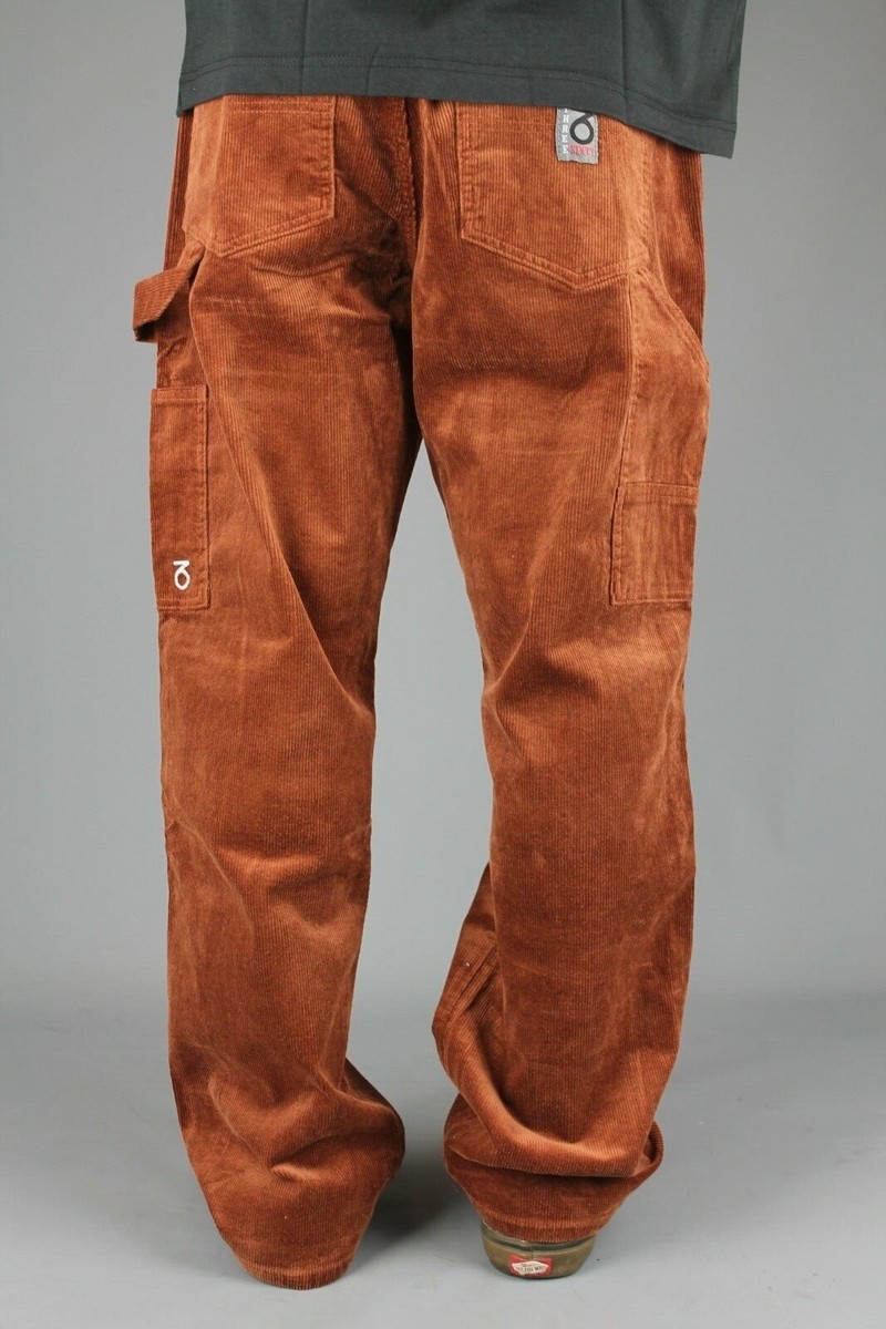 【SATIIIZ】Luna Corduroy Carpenter Pants 360 Clothing Mens 002 Loose Carpenter Cord Trousers Tan