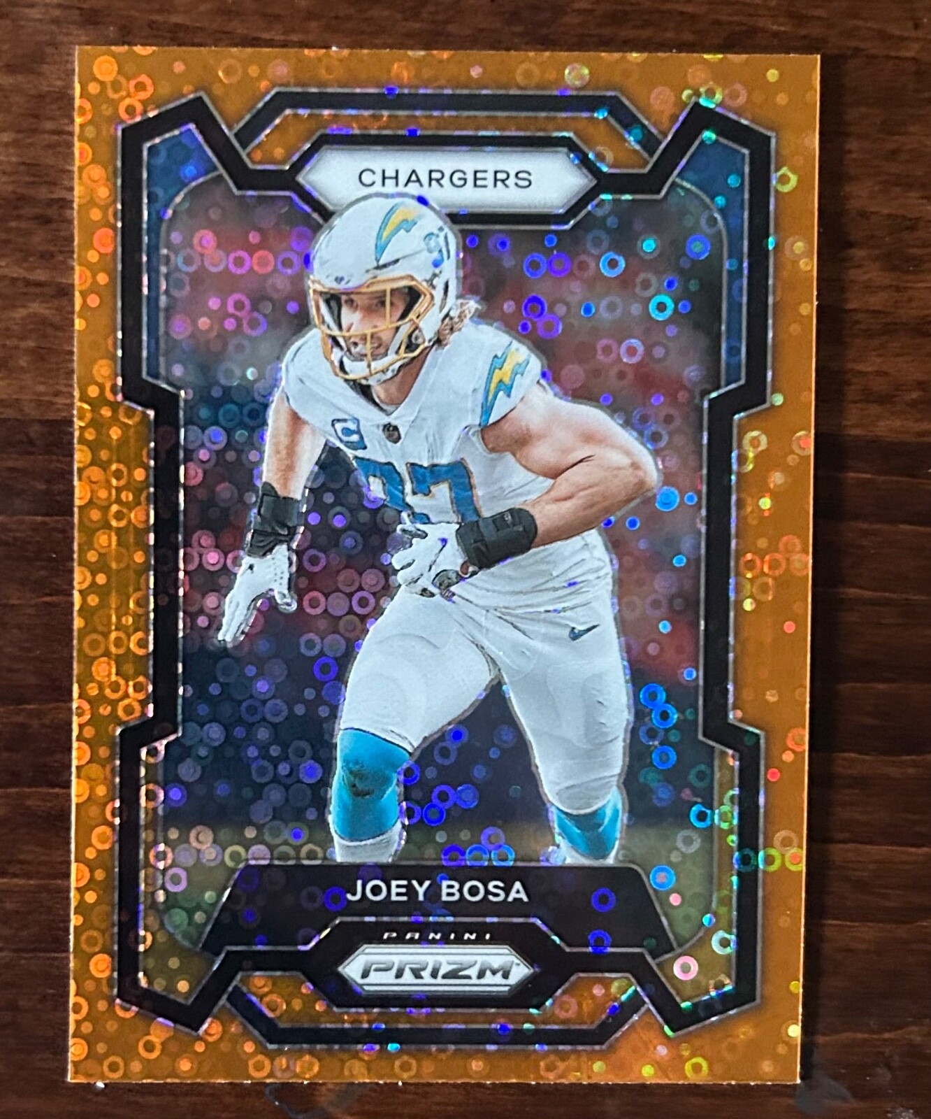 2023 Prizm Football Joey Bosa #157 Orange Disco Chargers 
