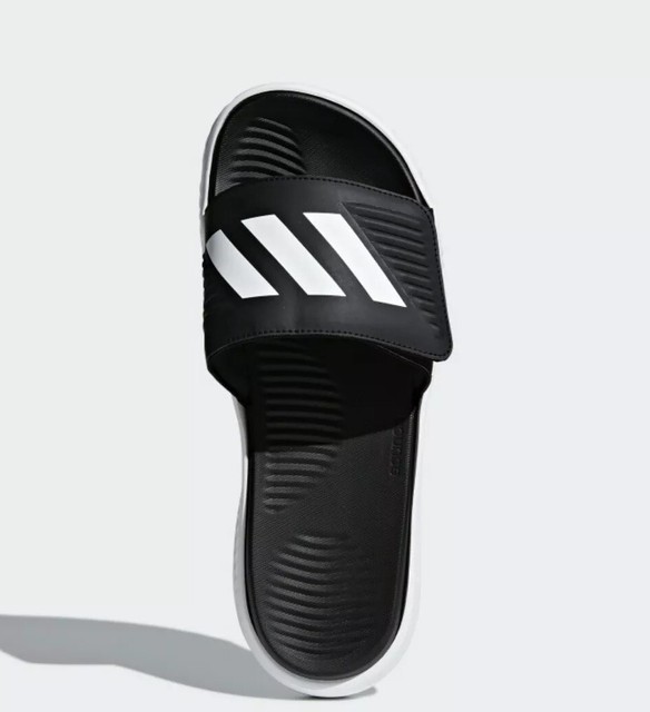 adidas BA8775 Alphabounce Slide Sandals - White/Black for sale online | eBay