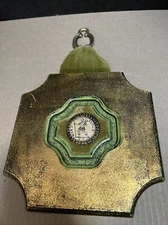 Mid Century Jaru Gold Wood and velvet Wall Plaque Roman Soldier