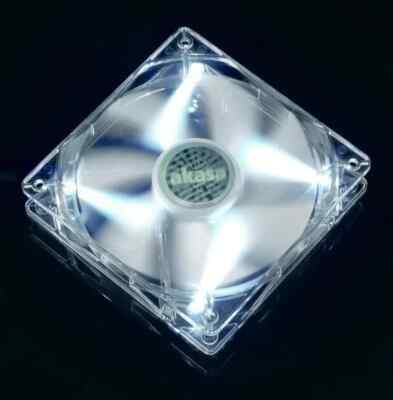 Akasa 12cm Ultra Quiet Pearl White Fan w/ White LED's