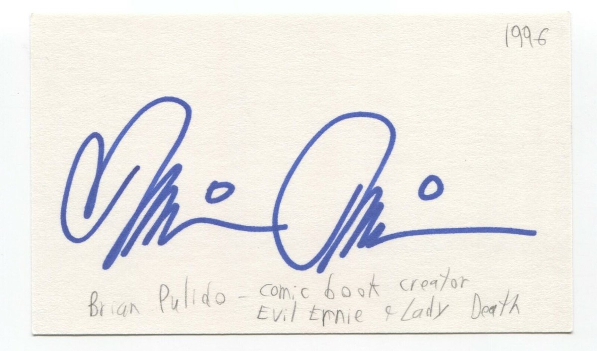 Brian Pulido Signed Index Card Autograph Signature Comic Artist