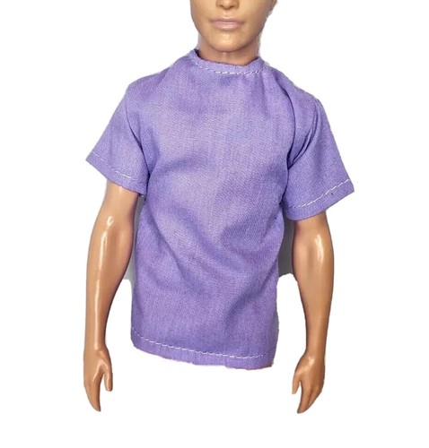 Light Purple Shirt Short Sleeve T-shirt Clothes Fits 12" Boy Fashion Doll 1:6