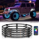 4x 15.5" Car RGB LED Wheel Ring Rim Lights Bluetooth APP For Jeep Wrangler JK JL