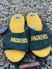 Green Bay Packers NFL Plush open toe slippers mens size S foco