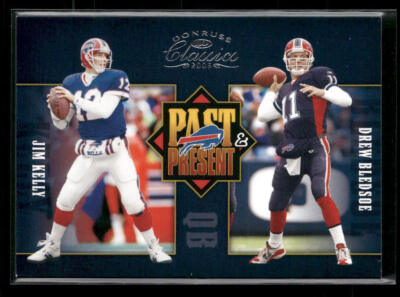 2005 Donruss Classics #PP-1 Jim Kelly / Drew Bledsoe Past Present Silver #/500
