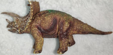 Horned Triceratops Brown Dinosaur Plastic Figure 6" Length