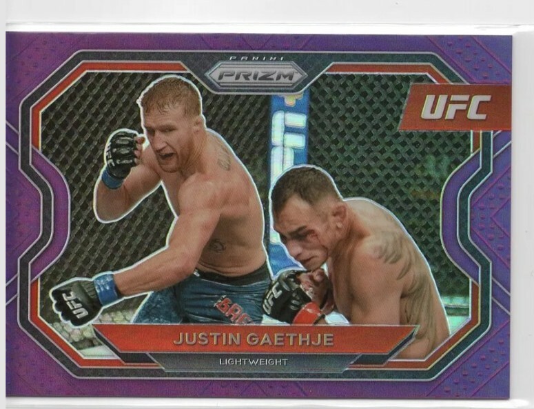 2021 Panini UFC Prizm Justin Gaethje Purple Prizm 1st Edition Lightweight /149