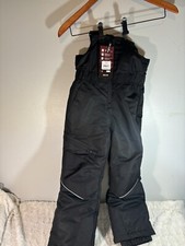 SWISS TECH Youth Winter Bib Overall Black Snow Pants Size XS 4-5 Unisex