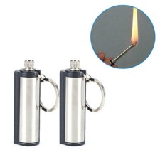 2PCS Outdoor Fire Starter Permanent Match Lighter Survival Tool Flint Keychain