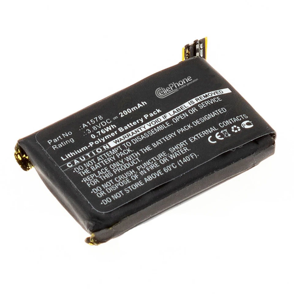 CELLEPHONE 3,8V Akku Li-Polymer für Apple Watch A1553 A1554 / 38mm 42mm - ersetzt A1578