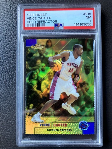 1999 topps finest vince carter gold refractor/100 PSA 7