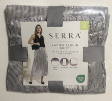 New Serra Ladies Silver Sequin Skirt NIP Size: M 8-10