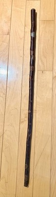 Antique Irish Blackthorn Shillelagh Hawthorn Walking Stick Cane Silver (?)