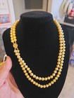 Stunning Vintage Cultered Pearl 2 Strand Necklace With 14k Yellow Gold Clasp 20" — photo 1