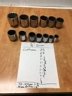 #ad Craftsman USA 3 4quot; Drive 13 Piece Socket Set 7 8quot; to 2 1 4quot; V series READ $149.99