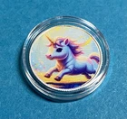 Hayleybug 1/10th oz UV Printed Color Silver Round “The Whimsy Charger” - Unicorn