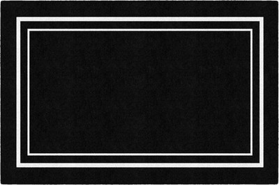 Flagship Carpets Classroom Area Rug 5x7 6  Black With White Border Play Mat