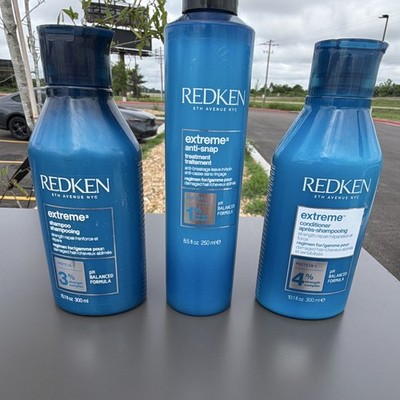 Redken Extreme Strengthening Shampoo & Conditioner 10.1 fl oz + Anti-Snap 8.5