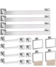 20pc Bathroom Accessories Set Brushed Nickel SUS304 Stainless Towel Bar Rack