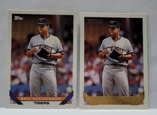Lot of 2 - Bill Gullickson 1993 Topps Gold Baseball #325 & Base Detroit Tigers