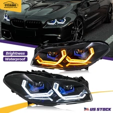 LED Headlights Headlamps For BMW 5-Series F10 F11 2011-2013 Animation&Sequential