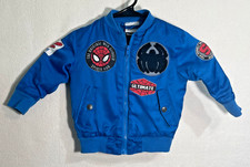 Marvel Kid's Spiderman Baby's Quilt-Lined Blue Jacket With Patches 18M