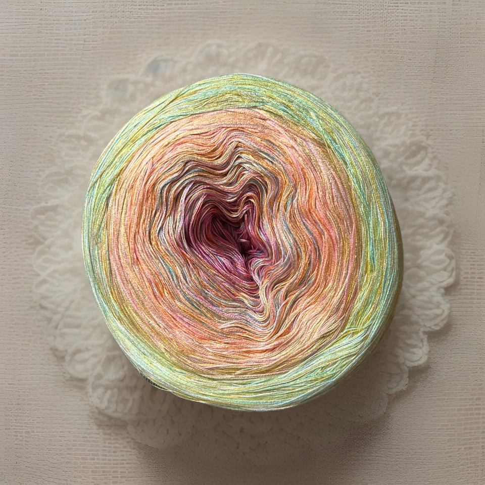 Hilo de algodón Lyocell Tencel Sultan Ombre 1,07 lb rosa púrpura verde 2624 yardas Foto 4 de 4