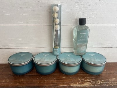 Pier One  sea air  3 wick Candles (4) And Diffuser Collection. New With Tags