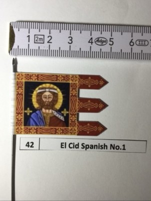 1x 28mm Medieval Crusades Reconquista EL CID Flag Banner onMetal Flagpole