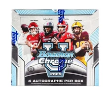 2025 BOWMAN UNIVERSITY CHROME U JUMBO HOBBY BOX FOOTBALL FACTORY SEALED 4 AUTOS
