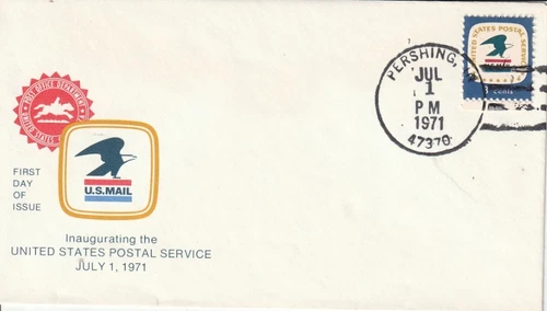 1396 Postal Service July 1 1971 FDC First Day Pershing Indiana