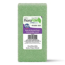 FloraCraft Styrofoam Block Arranger,6"x3"x2", Green,Styrofoam Forms